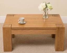 Thats Furniture Kuba Chunky Small Oak Coffee Table for Living Room in Light Oak - thumbnail 2
