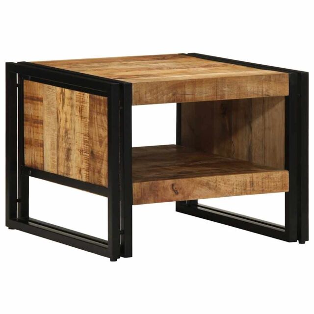Berkfield Home Coffee Table 50x50x38 cm Solid Rough Wood Mango in Brown - Size: 50 x 50 x 38 cm - image 1