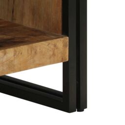 Berkfield Home Coffee Table 50x50x38 cm Solid Rough Wood Mango in Brown - Size: 50 x 50 x 38 cm - thumbnail 7