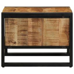 Berkfield Home Coffee Table 50x50x38 cm Solid Rough Wood Mango in Brown - Size: 50 x 50 x 38 cm - thumbnail 5