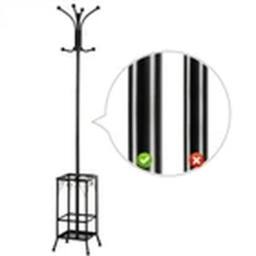 EONLION Black Metal Coat Tree Stand with Hooks & Umbrella Holder - thumbnail 3