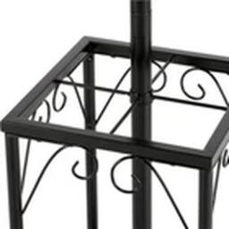 EONLION Black Metal Coat Tree Stand with Hooks & Umbrella Holder - thumbnail 4