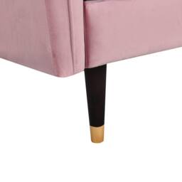 Comfy Living Ltd Plush Velvet Tufted Sofa Bed In Various Colours With Black & Gold Legs in Pink - thumbnail 7