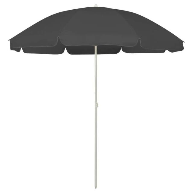 Berkfield Home Beach Umbrella Anthracite 240 cm in Black - image 1