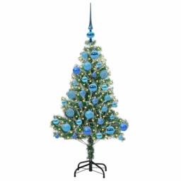 Berkfield Home Artificial Christmas Tree Snow Flocked with LED Light 120 cm in Green - thumbnail 3