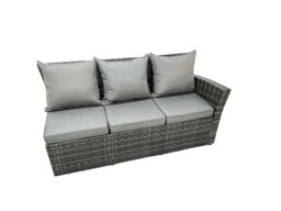 Fimous 9 Seat Rattan High Back Corner Sofa Set with 2 Big Stools in Dark Grey - thumbnail 5