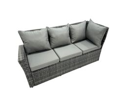 Fimous 9 Seat Rattan High Back Corner Sofa Set with 2 Big Stools in Dark Grey - thumbnail 6