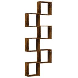Berkfield Home Wall Cube Shelves 6 pcs Smoked Oak 30x15x30 cm in Brown - Size: 30 x 15 x 30 cm - thumbnail 4