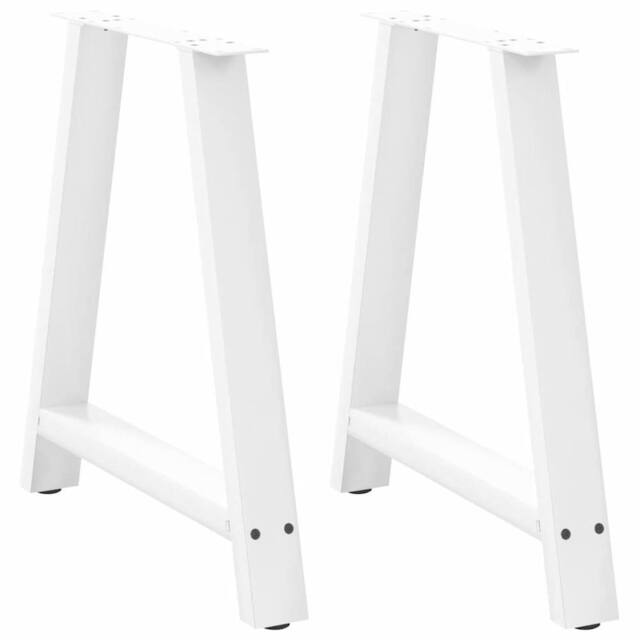 Berkfield Home Coffee Table Legs A-Shaped 2 pcs White¬†70x(72-73) cm Steel in White - image 1