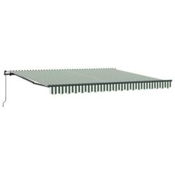Berkfield Home Manual Retractable Awning Green & White 400x300 cm - thumbnail 5