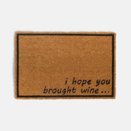 OHS Hope You Brought Wine Slogan Non Slip Coir Mat Doormat Rug in Brown - Size: 40 x 60 cm - thumbnail 3