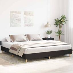 Berkfield Home Durable Bed Frame No Mattress Black 200x200 cm Engineered Wood - thumbnail 1
