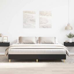 Berkfield Home Durable Bed Frame No Mattress Black 200x200 cm Engineered Wood - thumbnail 2