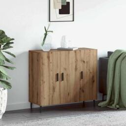 Berkfield Home Sideboard with Storage with Door Brown 90 x 34 x 80 cm Engineered wood - thumbnail 2