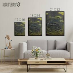 "Artery8 Pike & Perch Aquarium Framed Canvas Wall Art Print Gerrit Dijsselhof in Green - Size: W18"" x H24""" - thumbnail 4