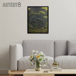 "Artery8 Pike & Perch Aquarium Framed Canvas Wall Art Print Gerrit Dijsselhof in Green - Size: W18"" x H24""" - thumbnail 3