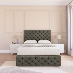 "Sloomy Watson Dumfries Bed Set, 4 Drawers, Mattress & 54"" Headboard in Dark Grey - Size: Super King" - thumbnail 2