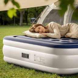EONLION King Air Bed Inflatable Camping Air Mattress in Blue - thumbnail 5