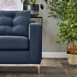 Furnishings For Less UK Smart Hackney Fabric 3 Seater Sofa Formal Saphire Blue or Pewter Grey - thumbnail 3