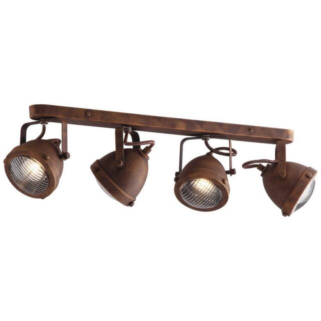 Netlighting HABANA 4 Light Spotlight Bars Rust 64.5x15.5x11.6cm in Brown - Size: 64.5x15.5x11.6 cm