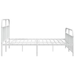 Berkfield Home Metal Bed Frame with Headboard & Footboard White 200x200 cm - thumbnail 7