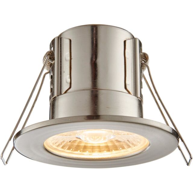 Loops Tool-less Recessed Bathroom IP65 Downlight - 4W Warm White LED - Satin Nickel in Metallics - image 1