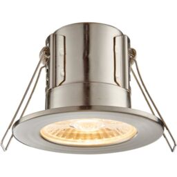 Loops Tool-less Recessed Bathroom IP65 Downlight - 4W Warm White LED - Satin Nickel in Metallics - thumbnail 1
