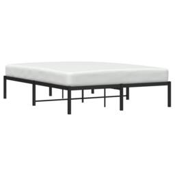 Berkfield Home Metal Bed Frame without Mattress Black 135x190cm - Size: 135x190 cm - thumbnail 3