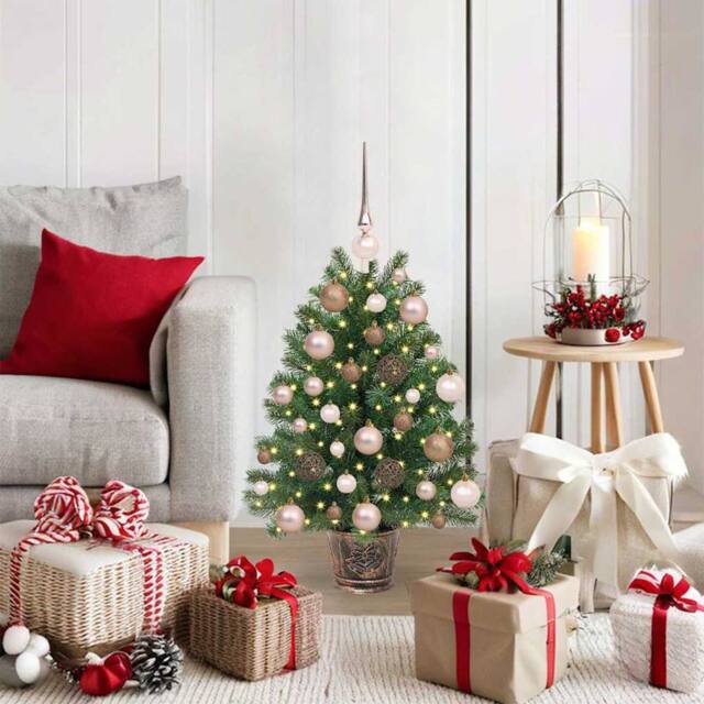 Berkfield Home Artificial Christmas Tree with 150 LEDs Green 65 cm PE & PVC - image 1