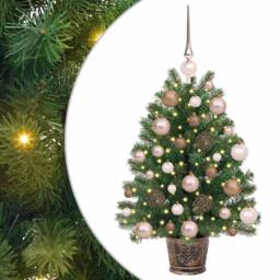 Berkfield Home Artificial Christmas Tree with 150 LEDs Green 65 cm PE & PVC - thumbnail 2