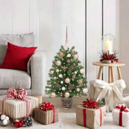 Berkfield Home Artificial Christmas Tree with 150 LEDs Green 65 cm PE & PVC - thumbnail 1