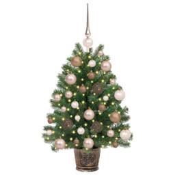 Berkfield Home Artificial Christmas Tree with 150 LEDs Green 65 cm PE & PVC - thumbnail 3