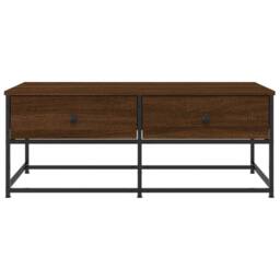 Berkfield Home Coffee Table Brown Oak 100x51x40 cm Engineered Wood - Size: 100 x 51 x 40 cm - thumbnail 6