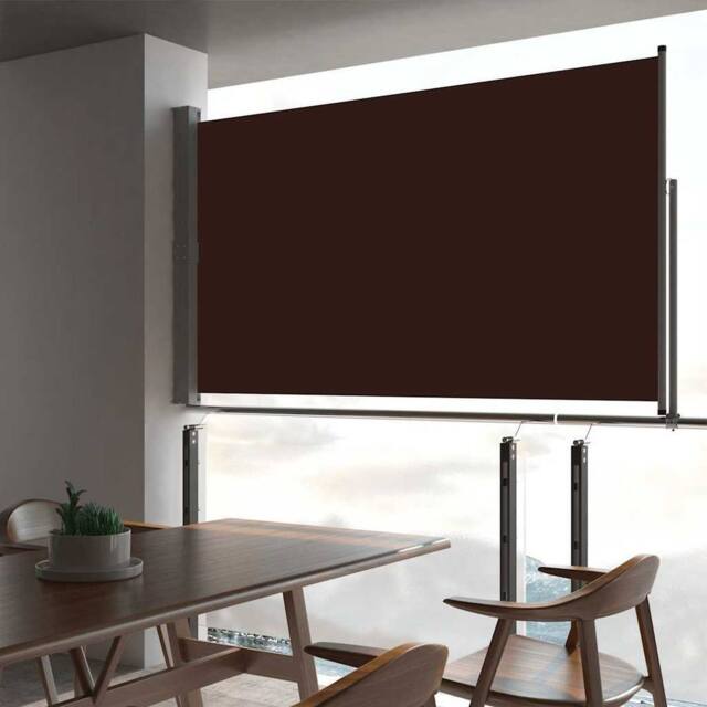 Berkfield Home Patio Retractable Side Awning 140 x 300 cm Brown - image 1