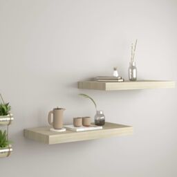 Berkfield Home Floating Wall Shelves 2 pcs Oak 50x23x3.8 cm MDF in Brown