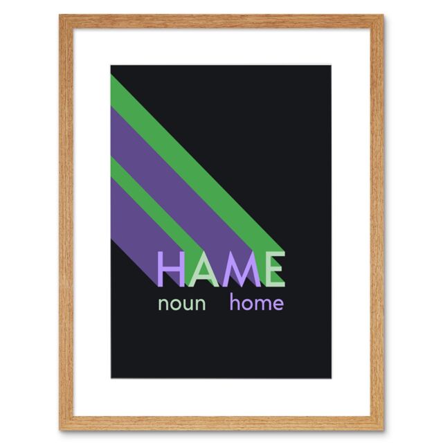 "Artery8 Wall Art Print Scottish Word Definition Hame Home Scots Dictionary Framed Art in Beige - Size: W7"" x H9""" - image 1