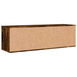 Berkfield Home TV Cabinet Smoked Oak 120x34x37 cm Engineered Wood in Brown - Size: 120 x 34 x 37 cm - thumbnail 6
