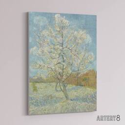 "Artery8 Van Gogh The Peach Tree Canvas Wall Art Print in Blue - Size: W18"" x H24""" - thumbnail 2