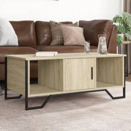 Berkfield Home Durable Coffee Table Sonoma Oak 100x51x40 cm Engineered Wood in Light Tan - Size: 100 x 51 x 40 cm - thumbnail 2