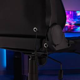Neo Black Leather PC Gaming Chair with LED Lights in Jet Black - thumbnail 7
