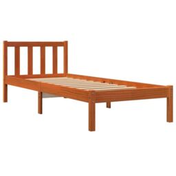 Berkfield Home Bed Frame without Mattress Wax Brown 90x190 cm Single Solid Wood Pine - thumbnail 3