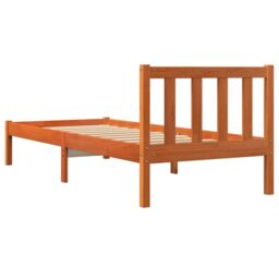Berkfield Home Bed Frame without Mattress Wax Brown 90x190 cm Single Solid Wood Pine - thumbnail 6