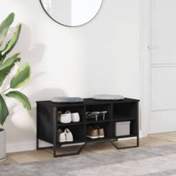 Berkfield Home Shoe Cabinet Black 90x38x45.5 cm Engineered Wood