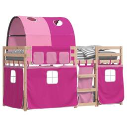 Berkfield Home Bunk Bed without Mattress Pink 90x200 cm Solid Wood Pine - thumbnail 4