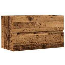 Berkfield Home Bathroom Hanging Cabinet Old Wood 80x38.5x45 cm Engineered Wood in Brown - thumbnail 1