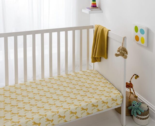 Smart Living Soft & Breathable Cotton Nursery Giraffe Crib Fitted Sheet - image 1