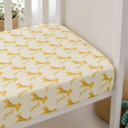 Smart Living Soft & Breathable Cotton Nursery Giraffe Crib Fitted Sheet - thumbnail 3