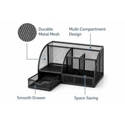 EONLION Desk Organiser Black Metal - Size: 500mm - thumbnail 5