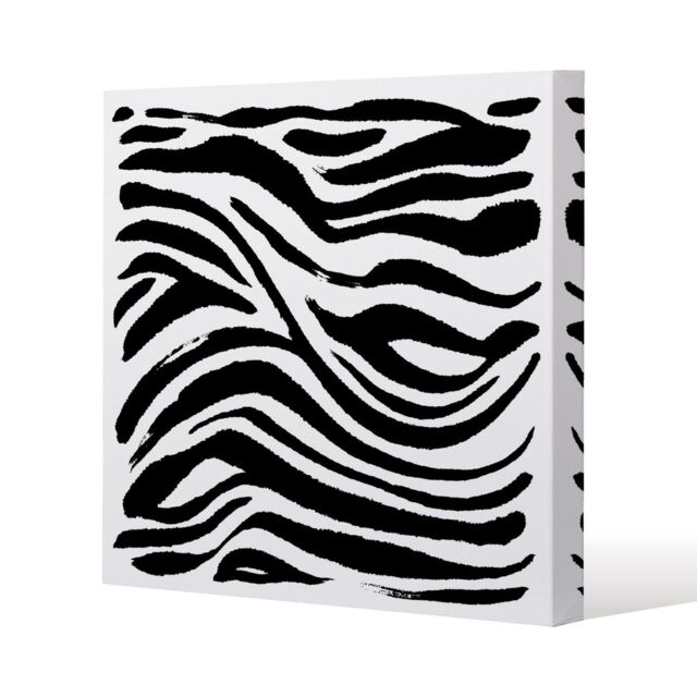 Benjamin Tate Design Zebra Stripes Print (Canvas Print) / 61 x 61 x 4cm in Natural - Size: 61 x 61 x 4 cm - image 1