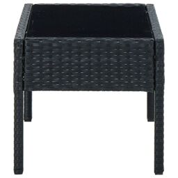 Berkfield Home Garden Table Black 75x40x37 cm Poly Rattan - Size: 75 x 40 x 37 cm - thumbnail 3